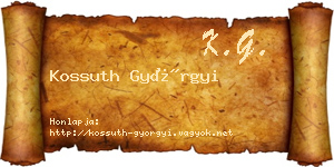Kossuth Györgyi névjegykártya