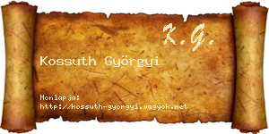 Kossuth Györgyi névjegykártya